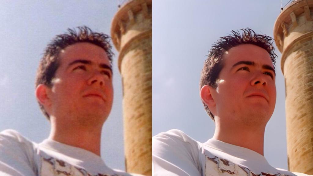 Izquierda: imagen original / Derecha: imagen mejorada con IA