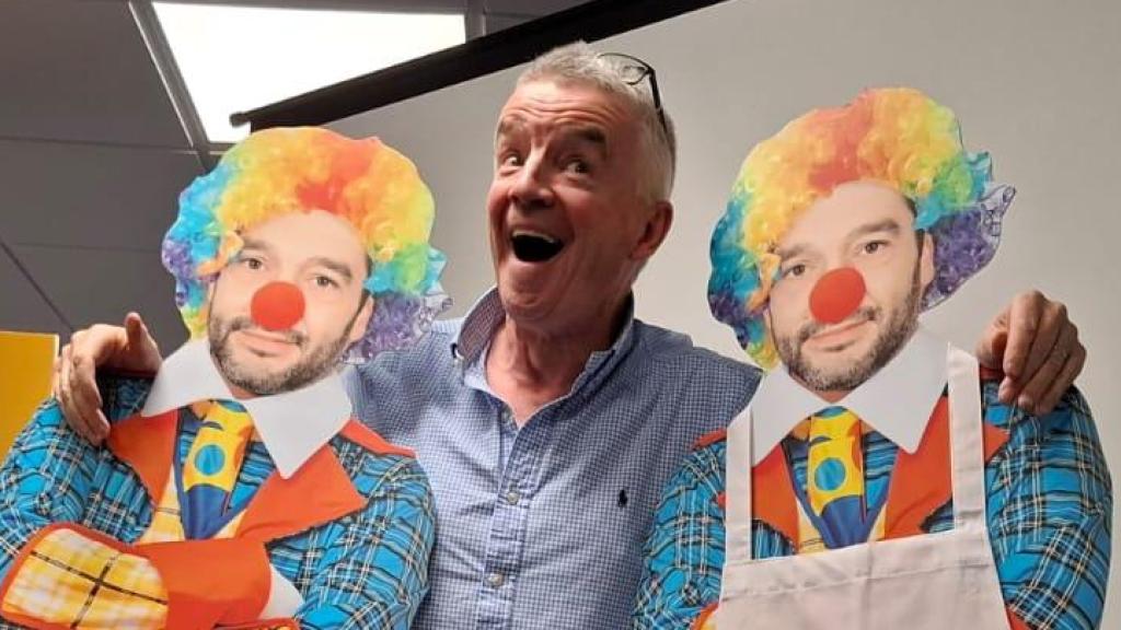 Michael O’Leary, CEO del grupo Ryanair, en una rueda de prensa celebrada en Madrid para denunciar la multa por el equipaje de mano interpuesta por Consumo.