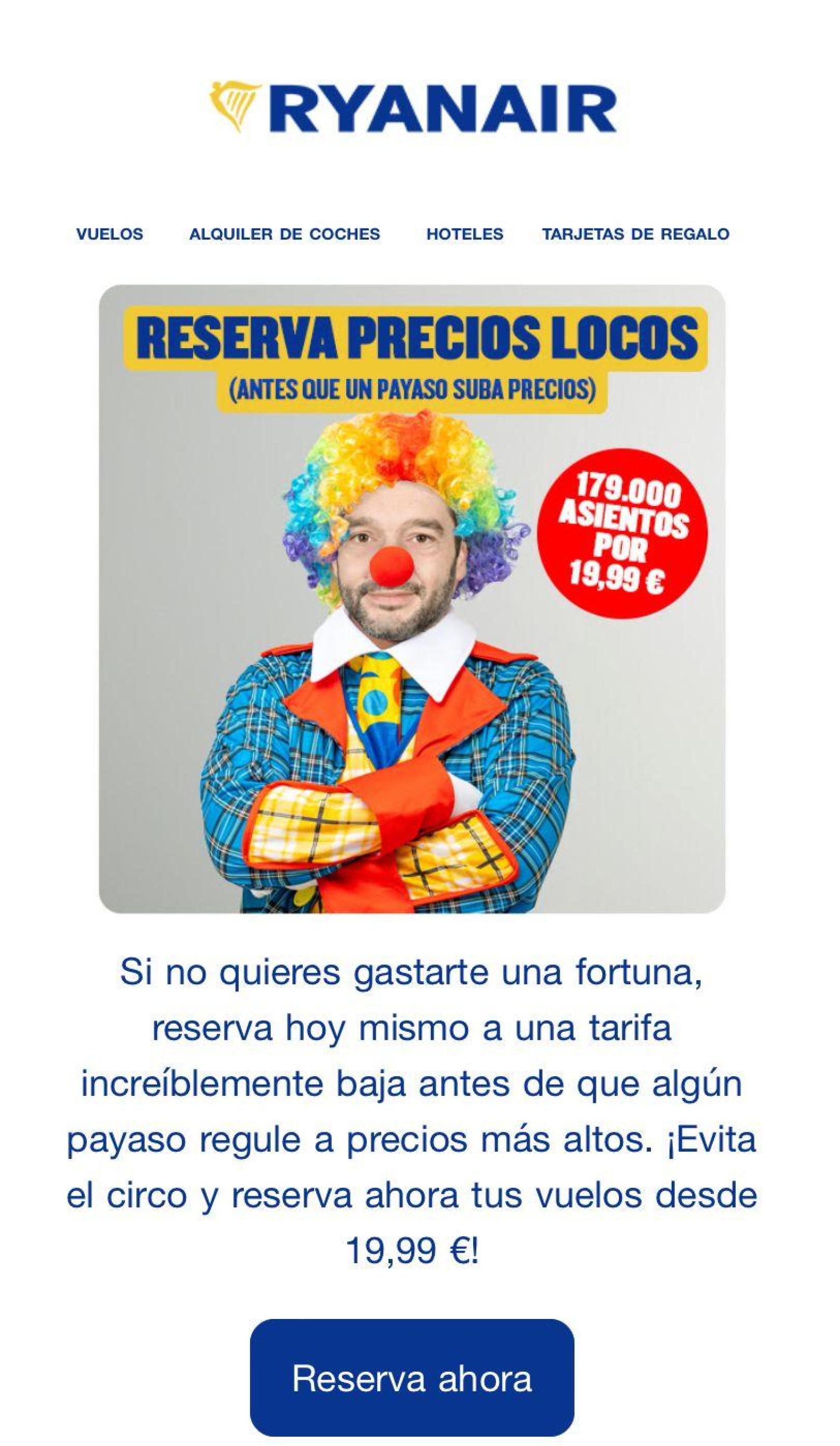 Campaña lanzada por Ryanair.