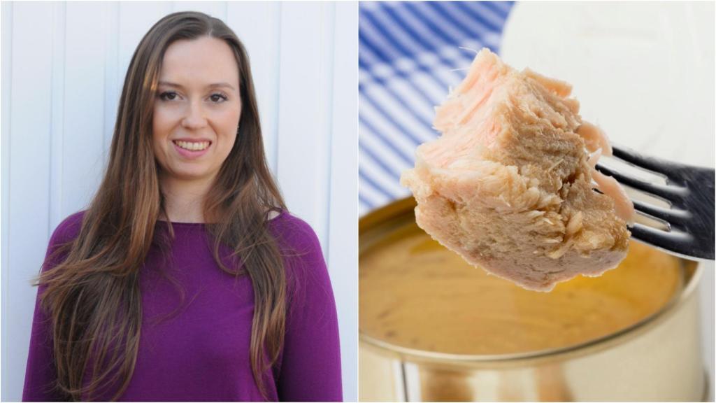 La nutricionista Leticia Zoé y una lata de atún.
