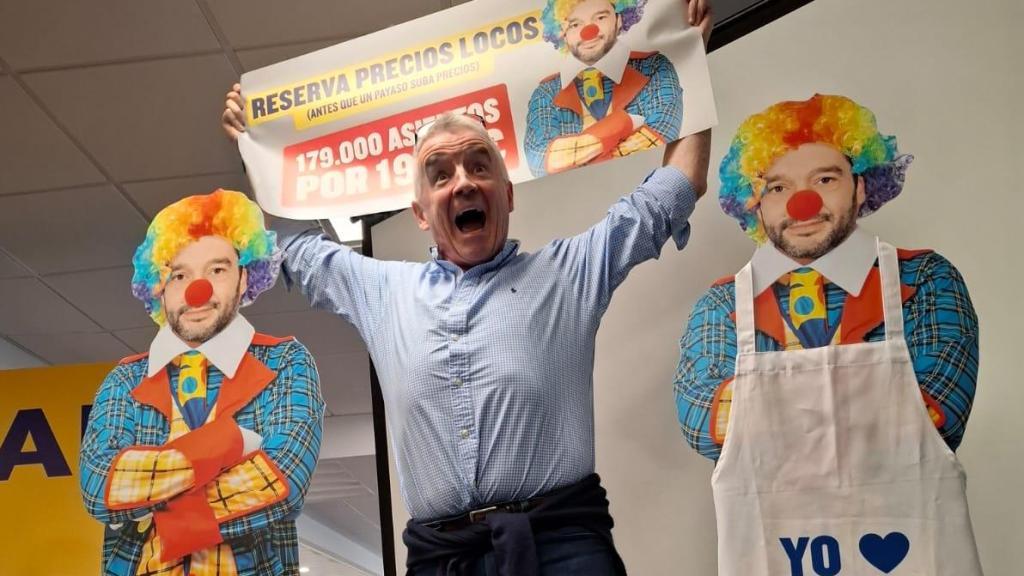 Michael O’Leary, CEO del grupo Ryanair, en una rueda de prensa celebrada en Madrid para denunciar la multa por el equipaje de mano interpuesta por Consumo.