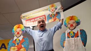 Michael O’Leary, CEO del grupo Ryanair, en una rueda de prensa celebrada en Madrid para denunciar la multa por el equipaje de mano interpuesta por Consumo.