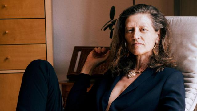 La modelo navarra, en su casa.