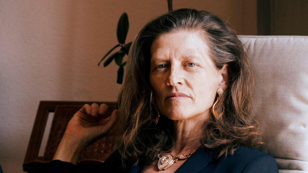 La modelo navarra, en su casa.