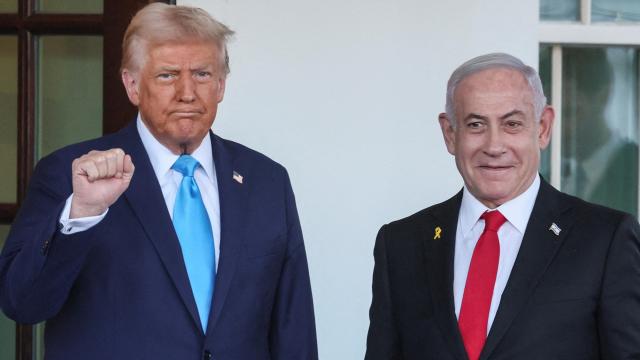 Donald Trump y el primer ministro israelí, Benjamín Netanyahu, en su reunión del pasado martes en Washington.