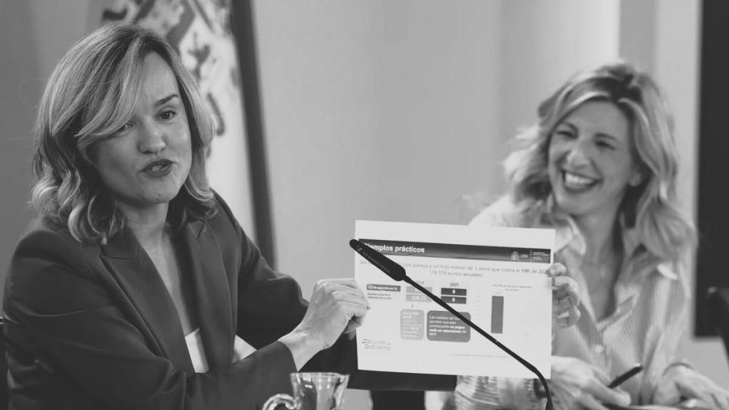 Pilar Alegría y Yolanda Díaz, este martes en La Moncloa.