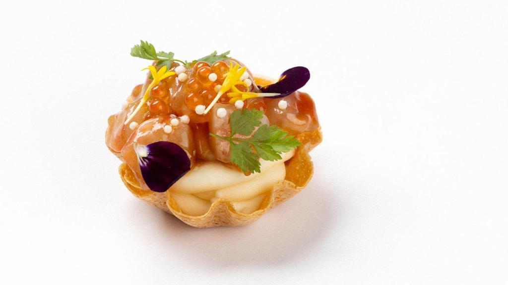 Tartaleta de gamba con San Simón (A Maceta).