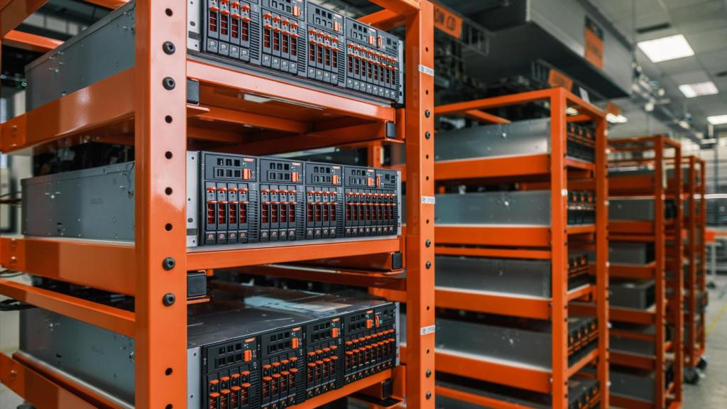 Sistemas de almacenamiento fabricados por Foxconn en República Checa.