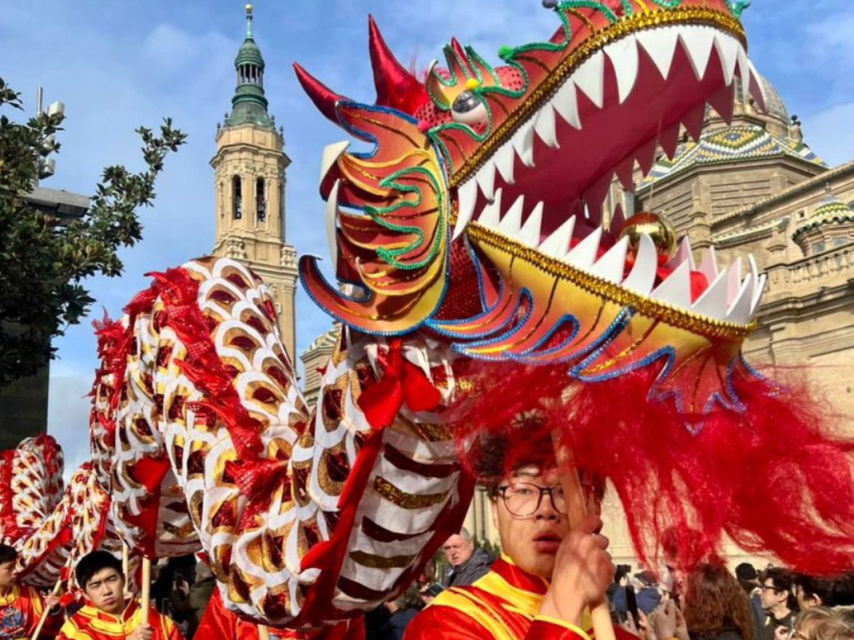 Las calles de Zaragoza, durante la celebración del año nuevo chino.