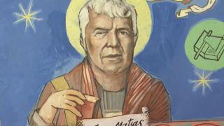 Eduardo Lacasta, el polémico empresario que se hizo pintar como San Matías.