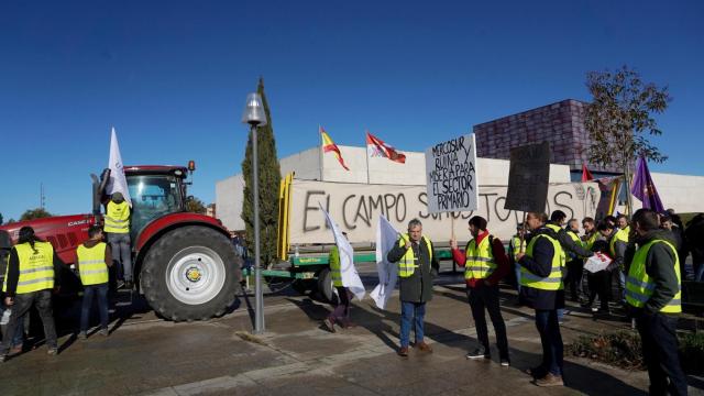 Imagen de archivo de una protesta de agricultores en Valladolid.