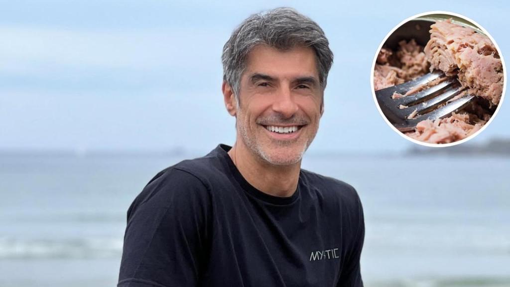 El presentador Jorge Fernández y una lata de atún.
