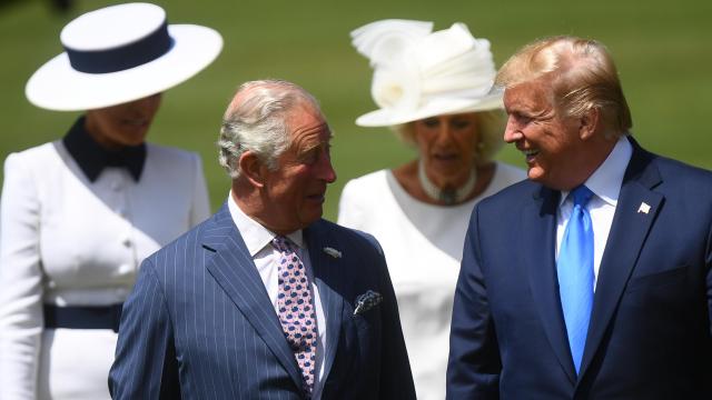 El rey Carlos III y Donald Trump en la visita del presidente a Londres durante su primer mandato.