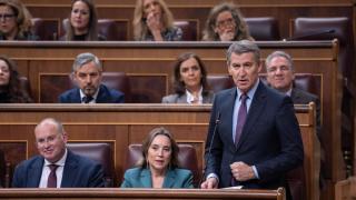 Alberto Núñez Feijóo este miércoles en el Congreso de los Diputados, durante la sesión de control al Gobierno.