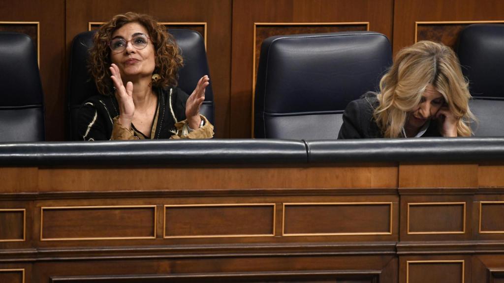 Montero y Yolanda Díaz juntas en el Congreso el pasado 19 de diciembre.