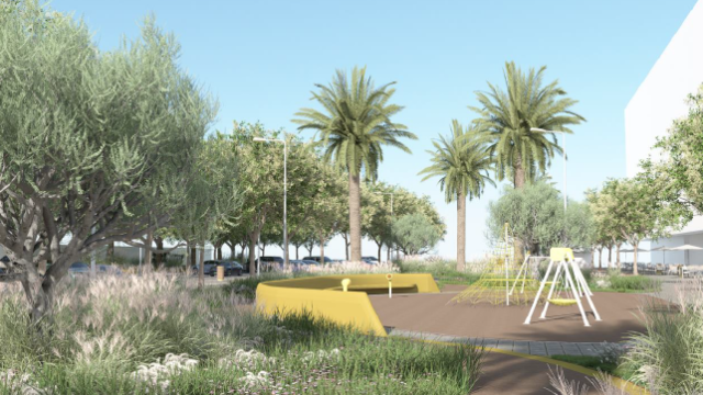 Operación de renaturalización del barrio de Huelin, en Málaga.