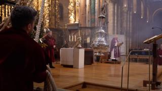 El botafumeiro de la Catedral de Santiago.