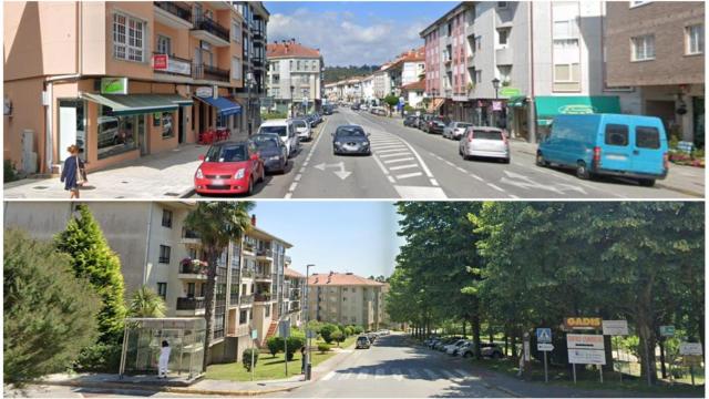 Arriba, Bertamiráns, en Ames. Abajo, Os Tilos, en Teo.