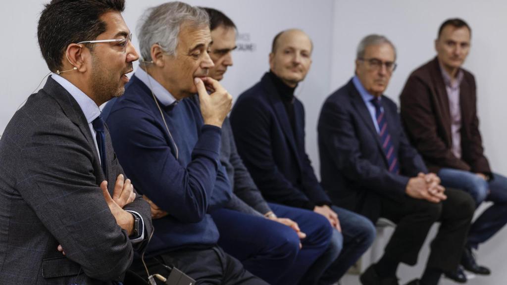 Los premiados en rueda de prensa. Rober Solsona/EP