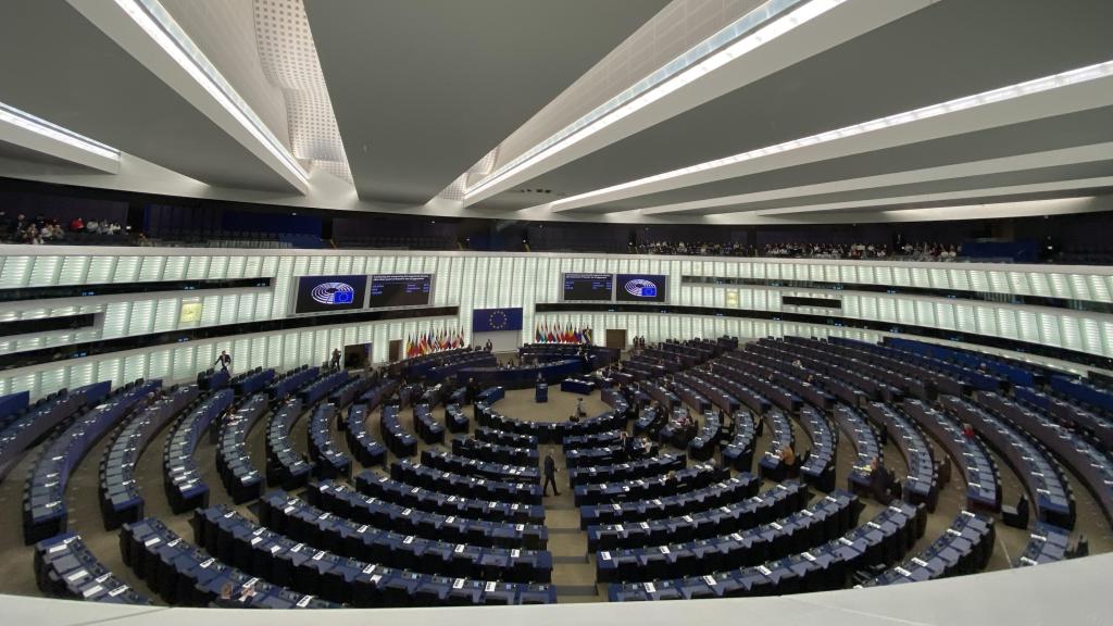 El hemiciclo del Parlamento Europeo de Estrasburgo, antes de un debate.