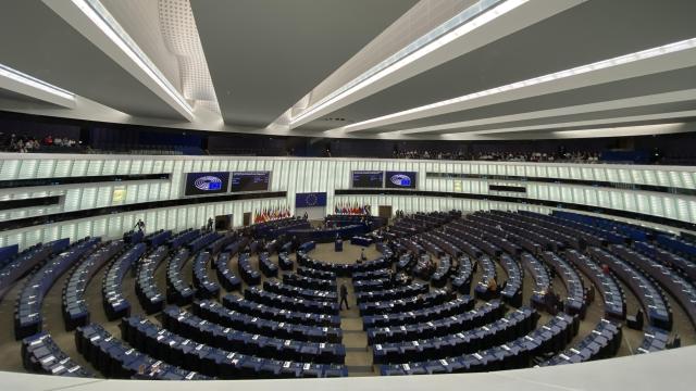 El hemiciclo del Parlamento Europeo de Estrasburgo, antes de un debate.