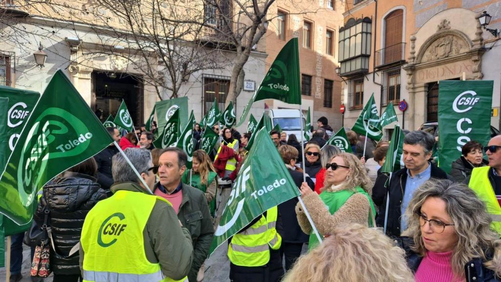 Protesta en Toledo. Foto: CSIF.