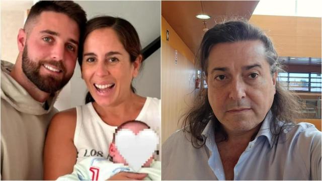David Rodríguez y Anabel Pantoja, junto a su hija. Al lado, una imagen del letrado Jesús Alexis Bethencourt Rosillo.