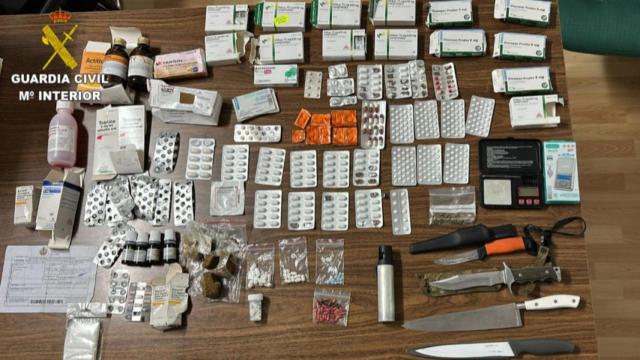 Material aprehendido en el registro.