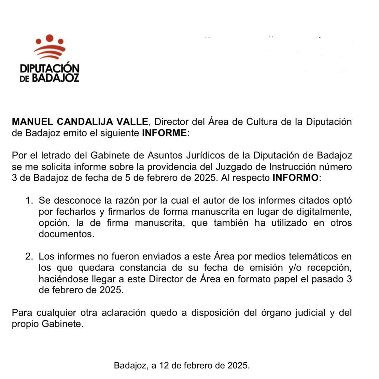 Contestación de la Diputación.