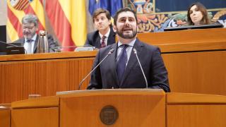 El portavoz de Vox, Alejandro Nolasco, este jueves en el pleno.