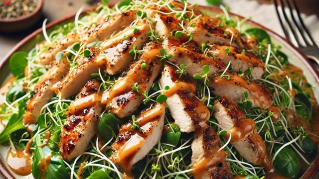 Una ensalada de pollo.