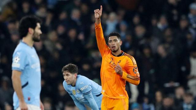 Bellingham celebra su gol en el descuento contra el Manchester City