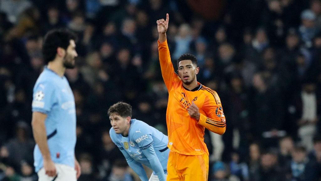 Bellingham celebra su gol en el descuento contra el Manchester City