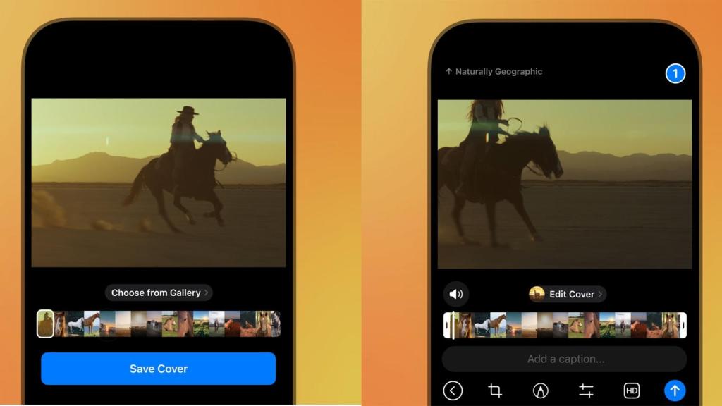Eligiendo portada para un vídeo a compartir