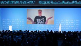 Elon Musk durante su intervención este jueves en el evento Dubai's World Government Summit.