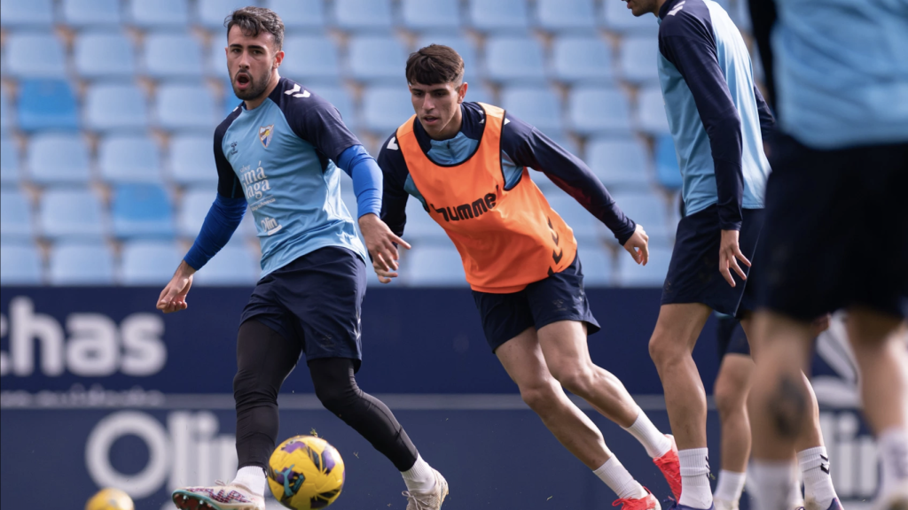 Carlos Puga e Izan Merino, jugadores del Málaga CF
