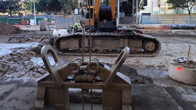 Así crece la obra del Metro de Málaga al Hospital Civil.