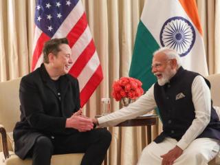 Narendra Modi con su reunión con Elon Musk.