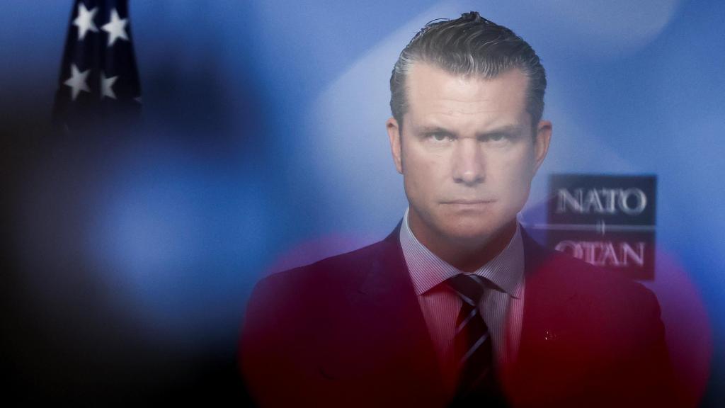 El secretario de Defensa estadounidense, Pete Hegseth, la semana pasada en Bruselas.