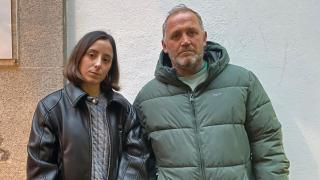 Andrea y José Ángel Ríos, mariscador en huelga de hambre.