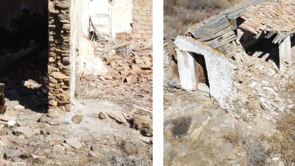 Más detalles del abandono de la edificación.