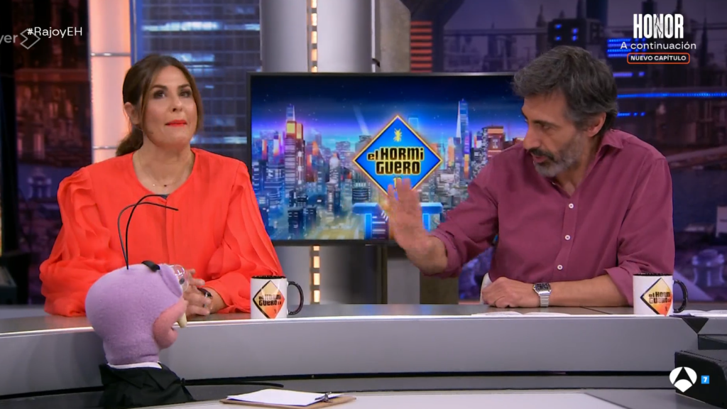 Nuria Roca y Juan del Val, en la tertulia de 'El Hormiguero' de este jueves.
