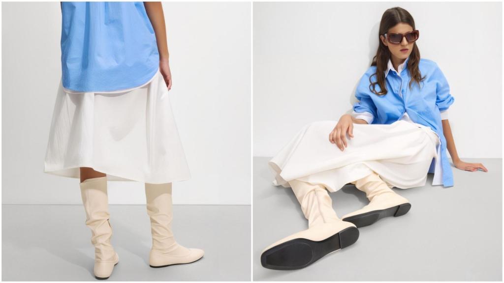 Falda blanca de Parfois 100% algodón. Ref: 227316_WTS