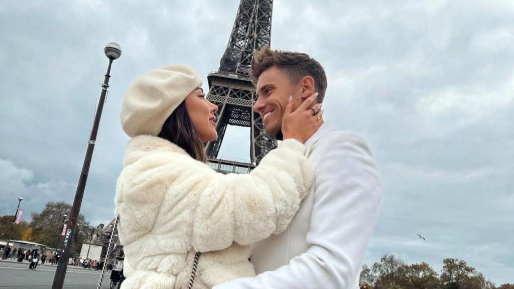 El deportista y su pareja, en un viaje a París.