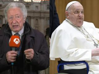 Antonio Pelayo y el Papa Francisco, en un fotomontaje