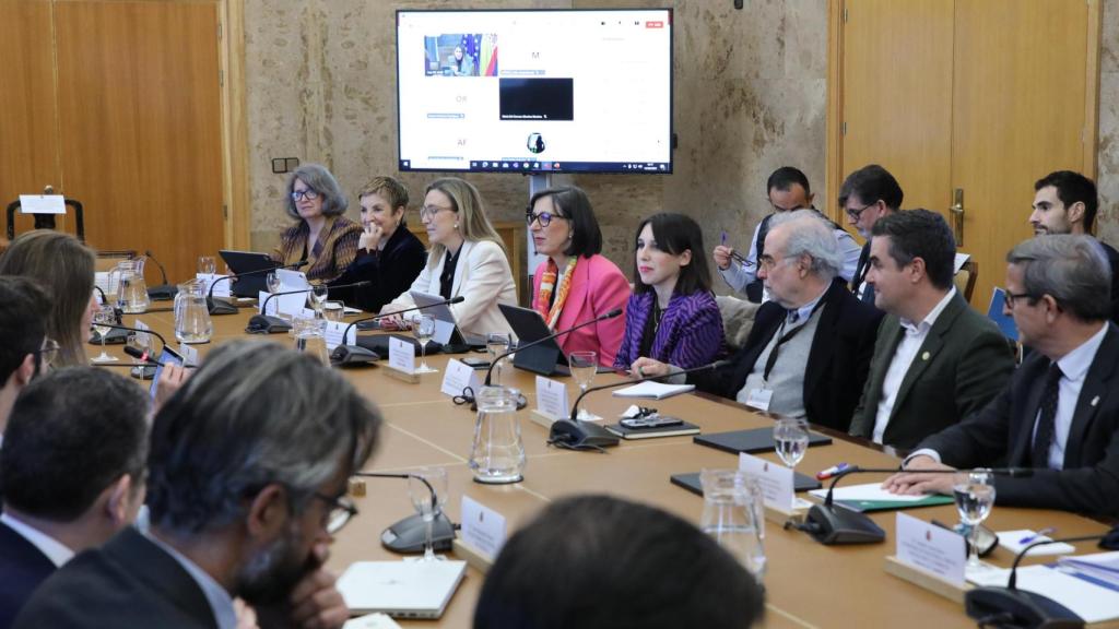 La consellera Marián Cano, segunda izquierda, este jueves en la reunión en el Ministerio.