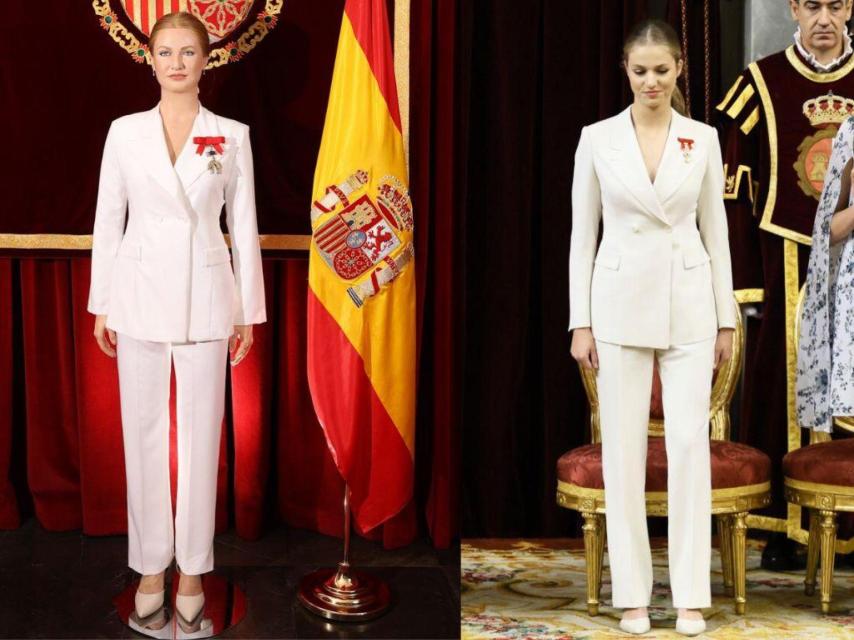 La figura y la Leonor real, en el día de su 18 cumpleaños.