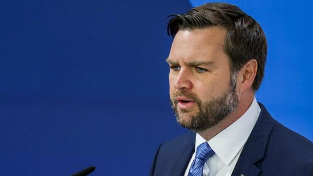 El vicepresidente estadounidense, JD Vance,  en su intervención en la Conferencia de Seguridad de Múnich.