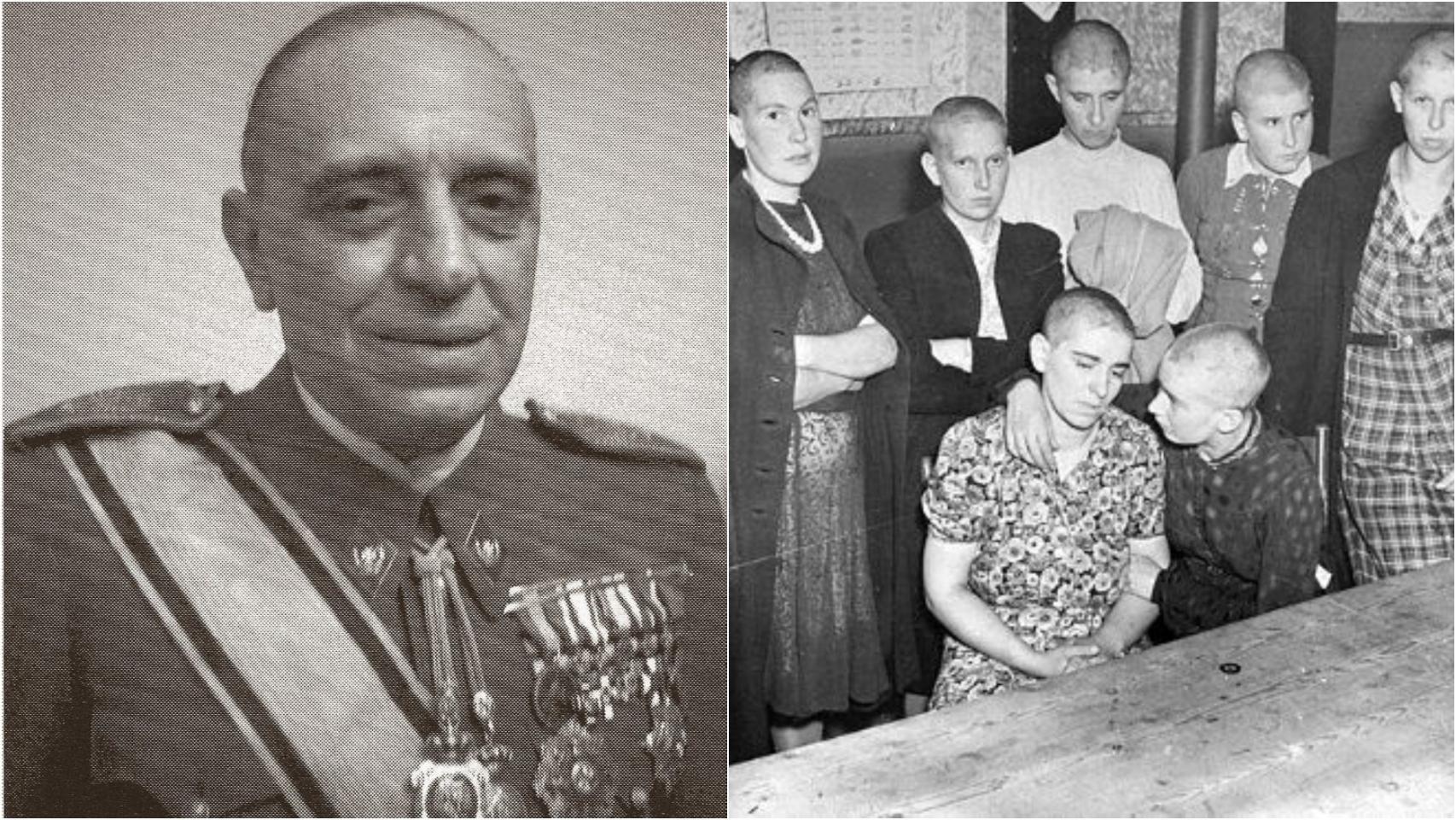 A la izquierda, Antonio Vallejo Nájera. A la derecha, presas del franquismo en una imagen de archivo.