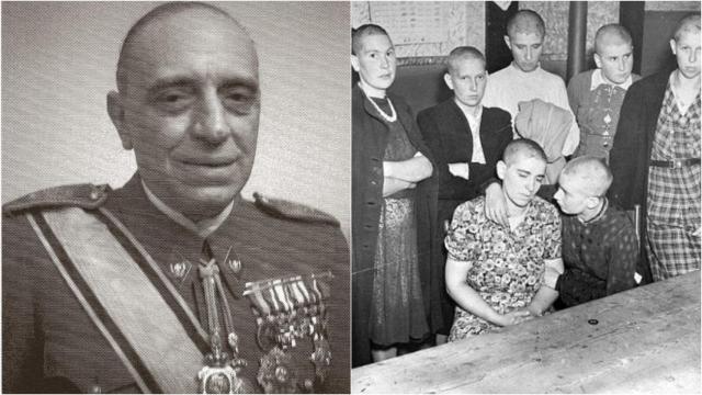 A la izquierda, Antonio Vallejo Nájera. A la derecha, presas del franquismo en una imagen de archivo.